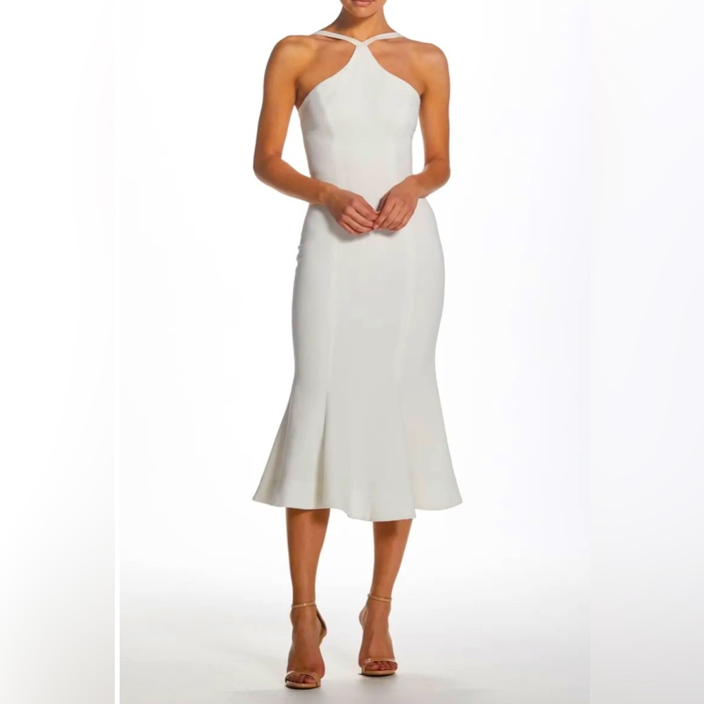 Dress the population white halter mermaid mini dress!